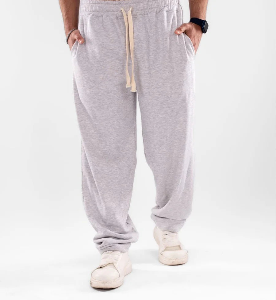 Gray Straight Fit Unisex Sweet pants