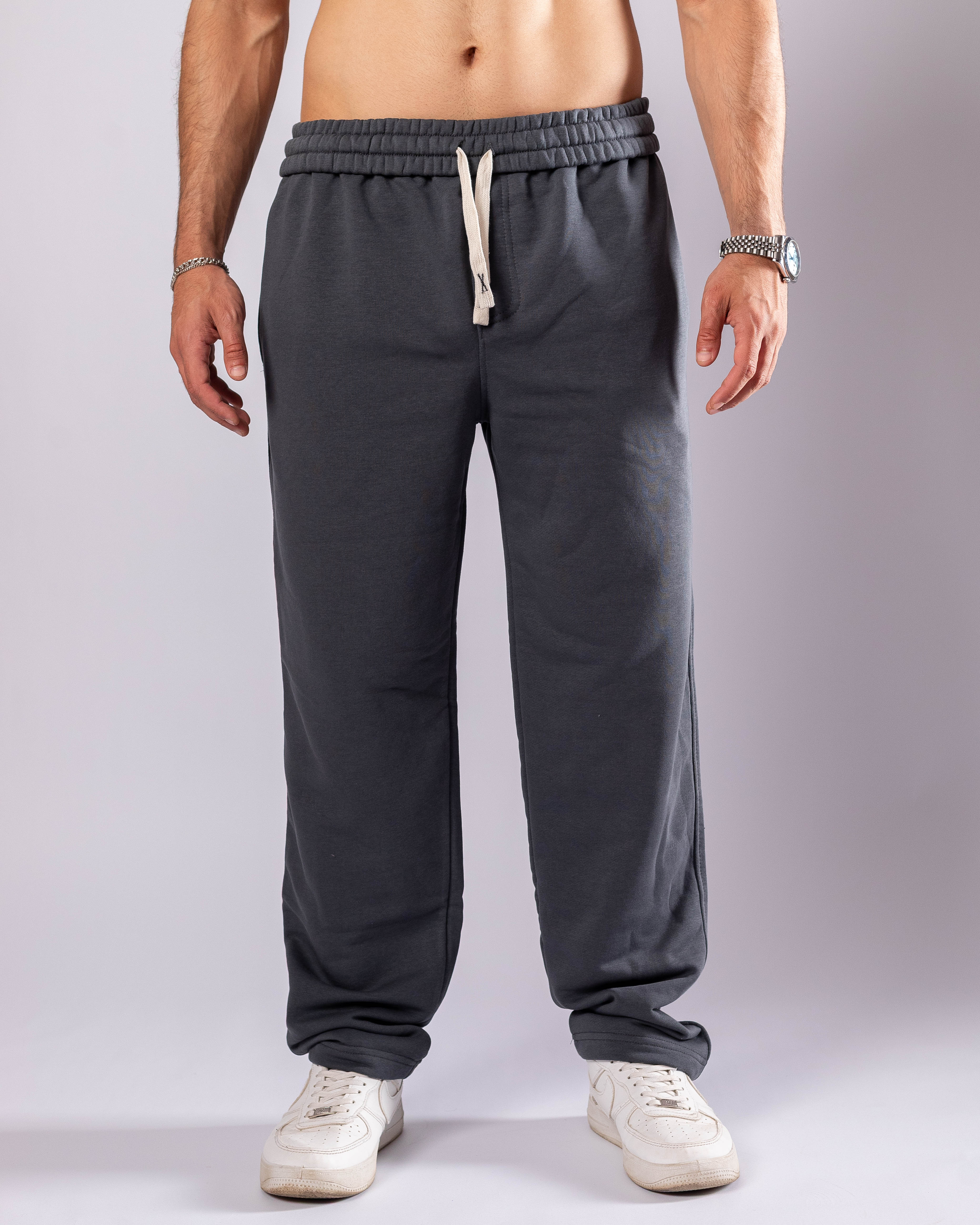 Dark Grey Straight Fit Unisex Sweet pants