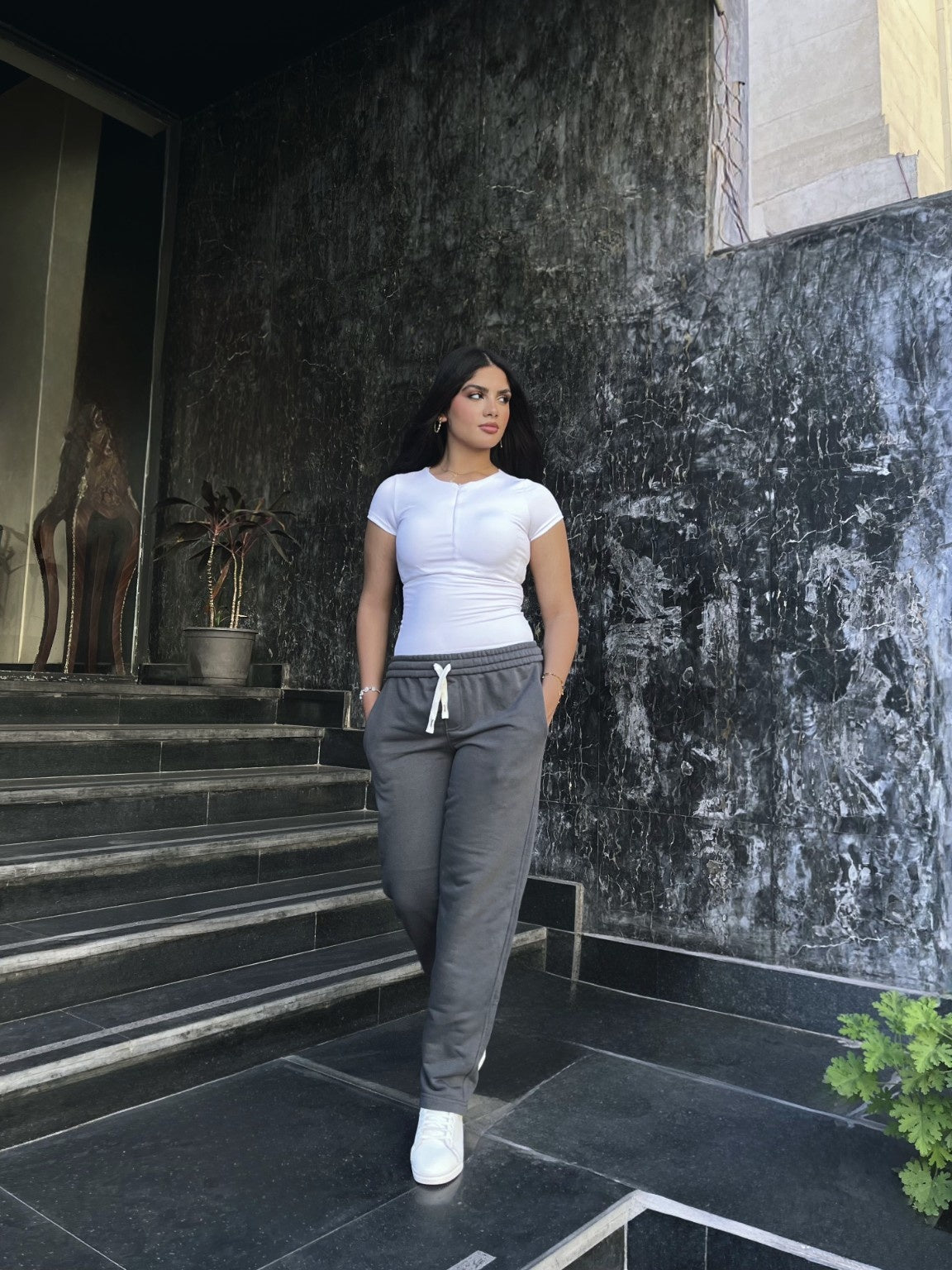 Dark Grey Straight Fit Unisex Sweet pants