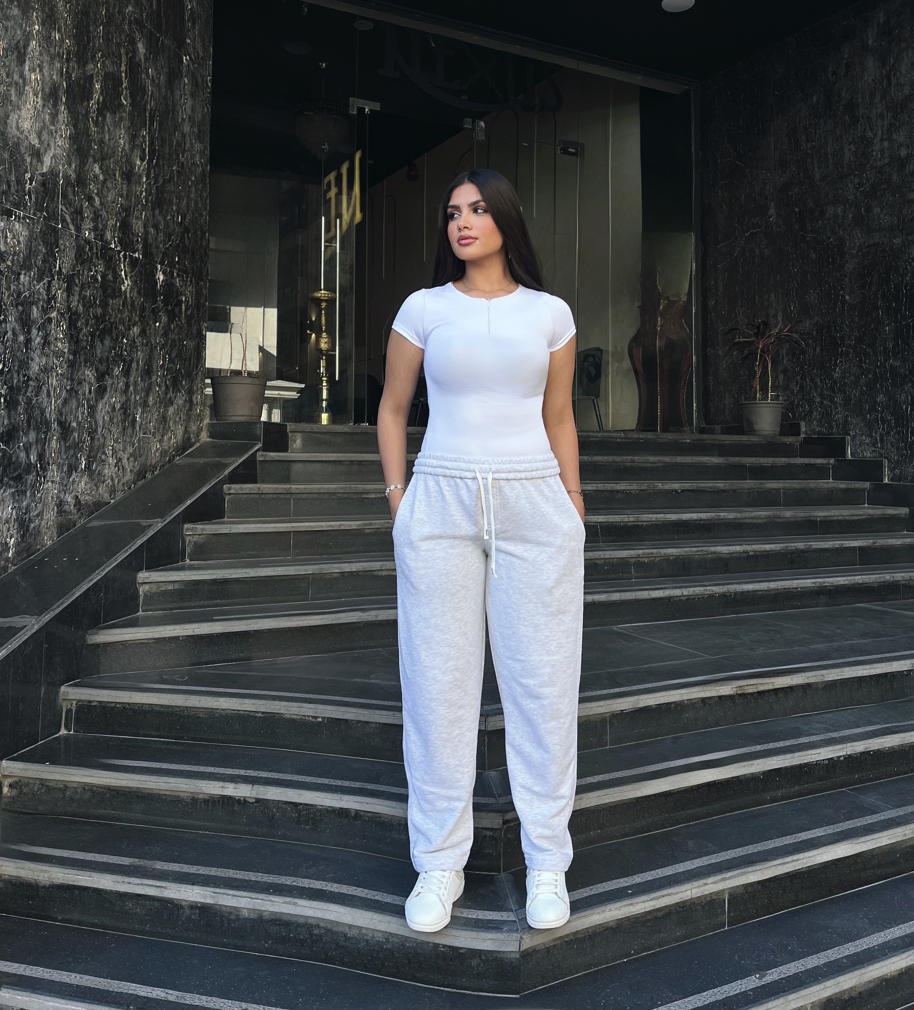 Gray Straight Fit Unisex Sweet pants