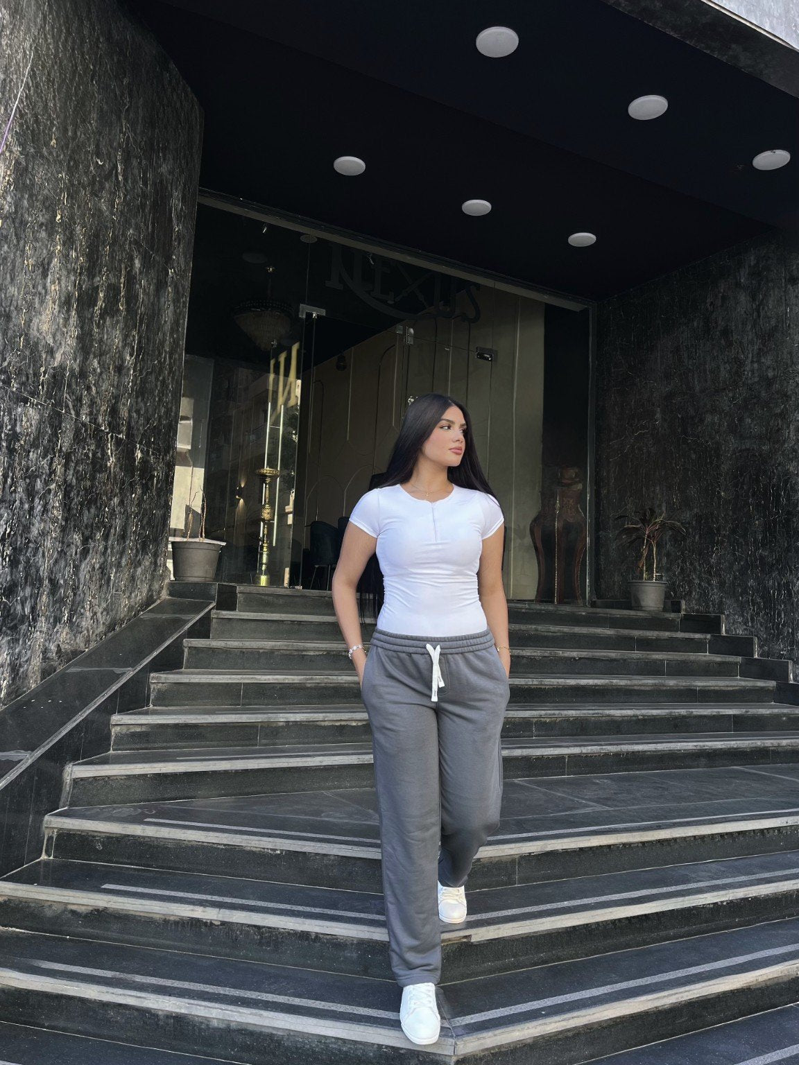 Dark Grey Straight Fit Unisex Sweet pants