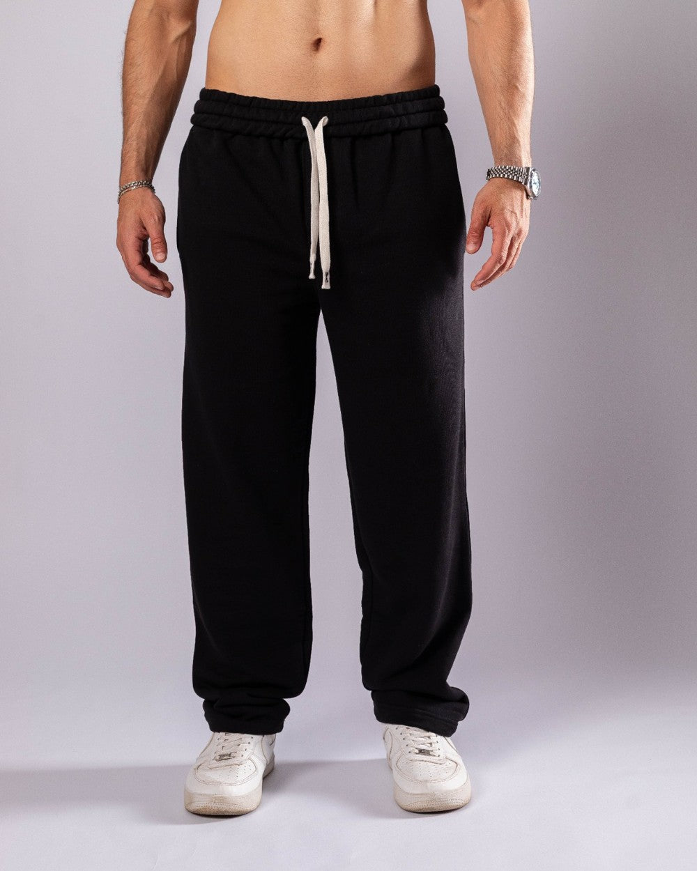 Black Straight Unisex Sweatpants