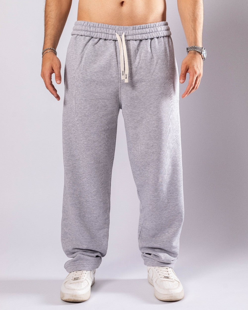 Gray Straight Fit Unisex Sweet pants
